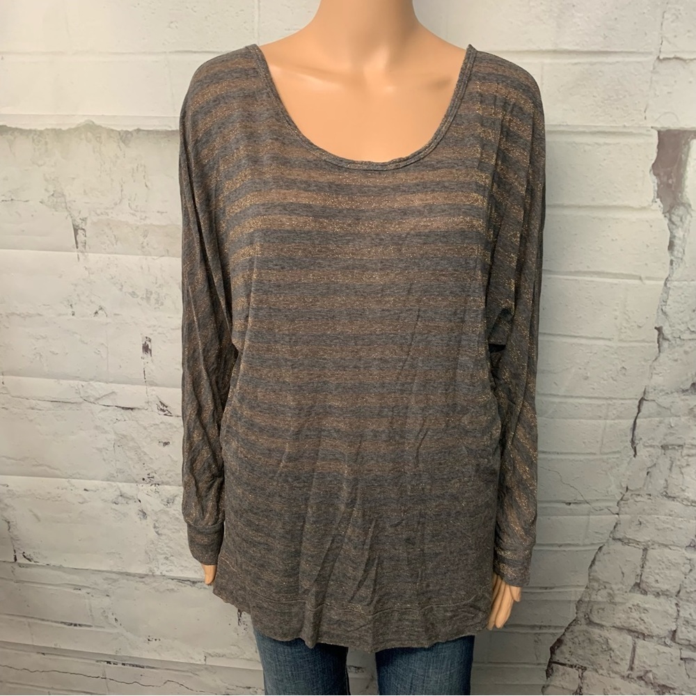 Hard Tail Shimmering Striped Top